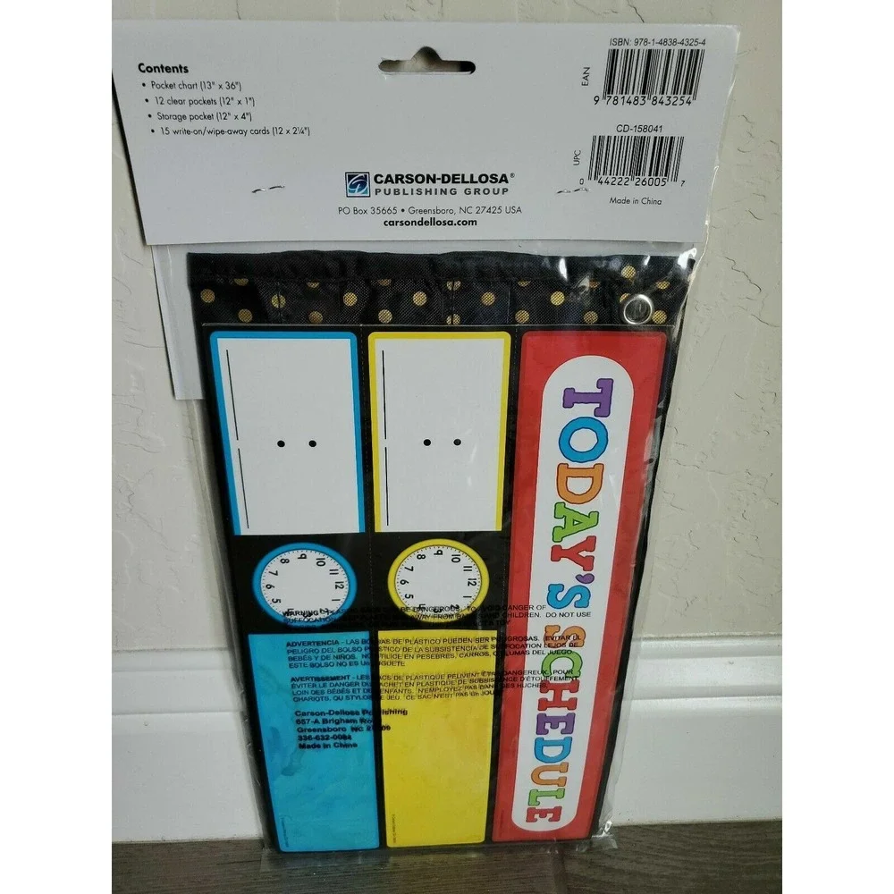 NEW Carson Dellosa Deluxe Scheduling Gold Dot Pocket Chart CD-158041 School/Home